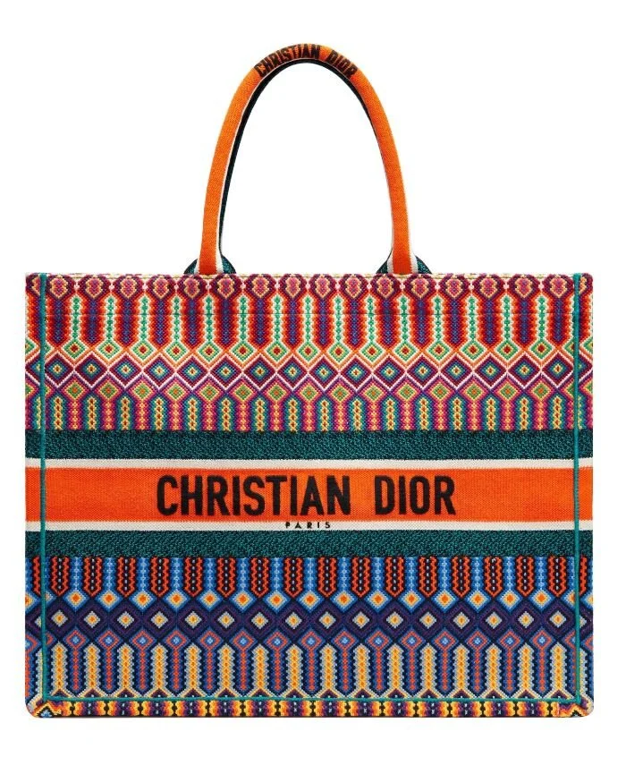 Christian Dior Book Tote in Multicoloured Orange