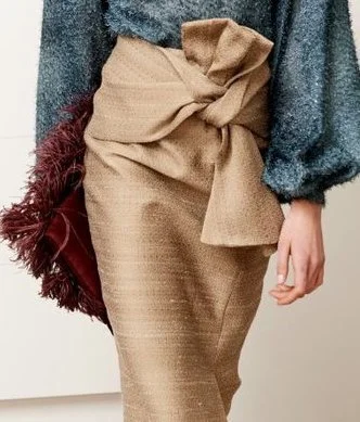 Natan Couture High Waist Knot Skirt