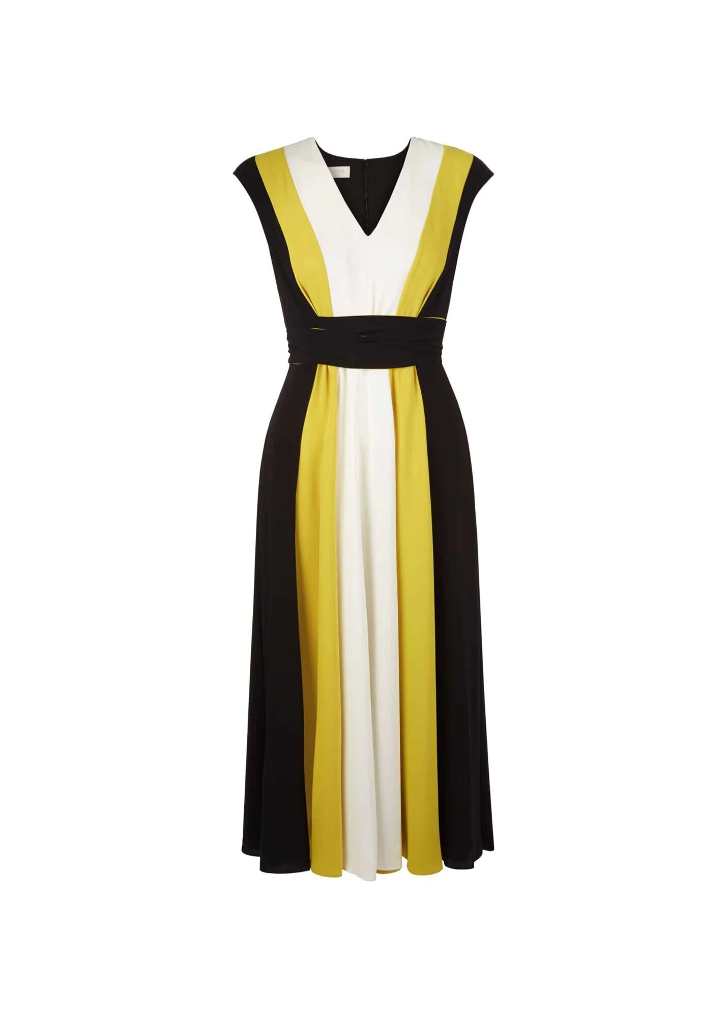 Hobbs Bailly Dress in Black/Chartreuse