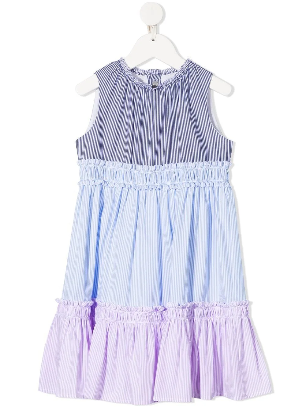 Il Gufo Stripe-Print Tiered Dress