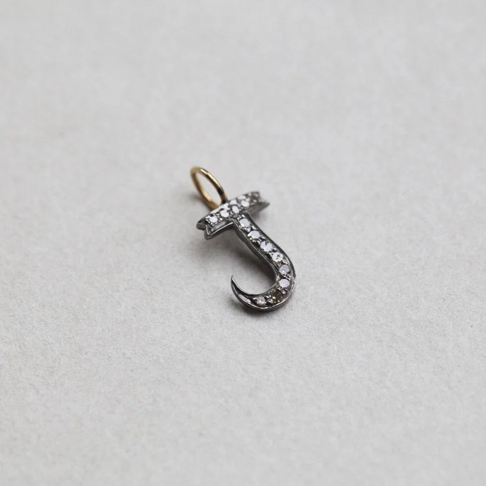 Felt Diamond Letter Charm J