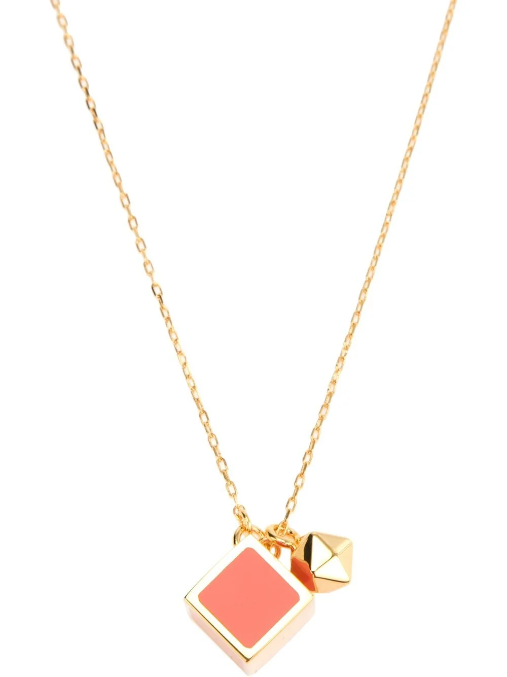 Fendi Enameled Cube Pendant