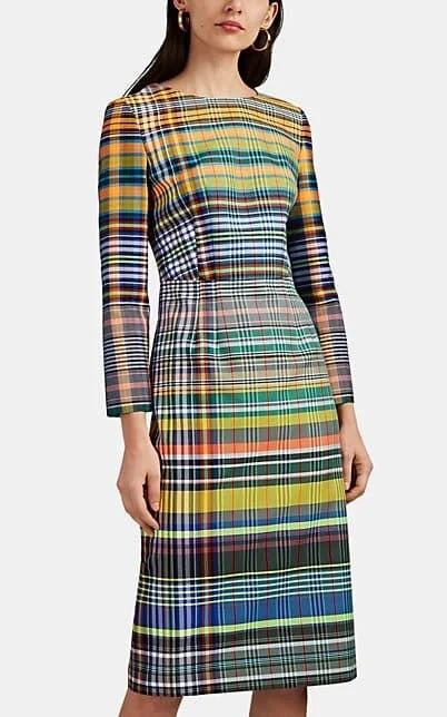 Dries Van Noten Plaid Madras Sheath Dress