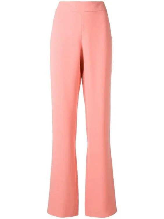 Giorgio Armani High-Waist Silk Trousers in Pink