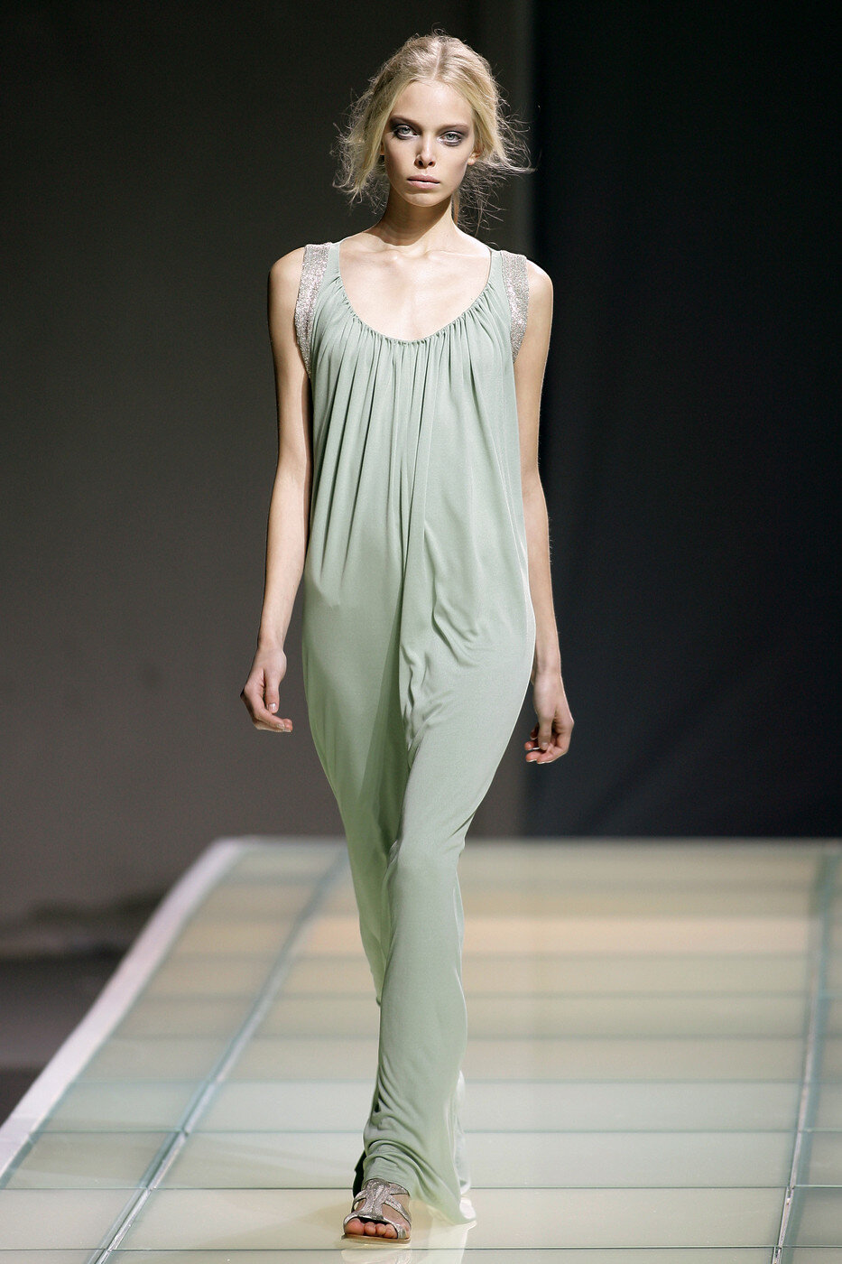 Alberta Ferretti Tiered Silk Gown in Green — UFO No More
