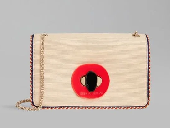 Giorgio Armani Braided Raffia Shoulder Bag