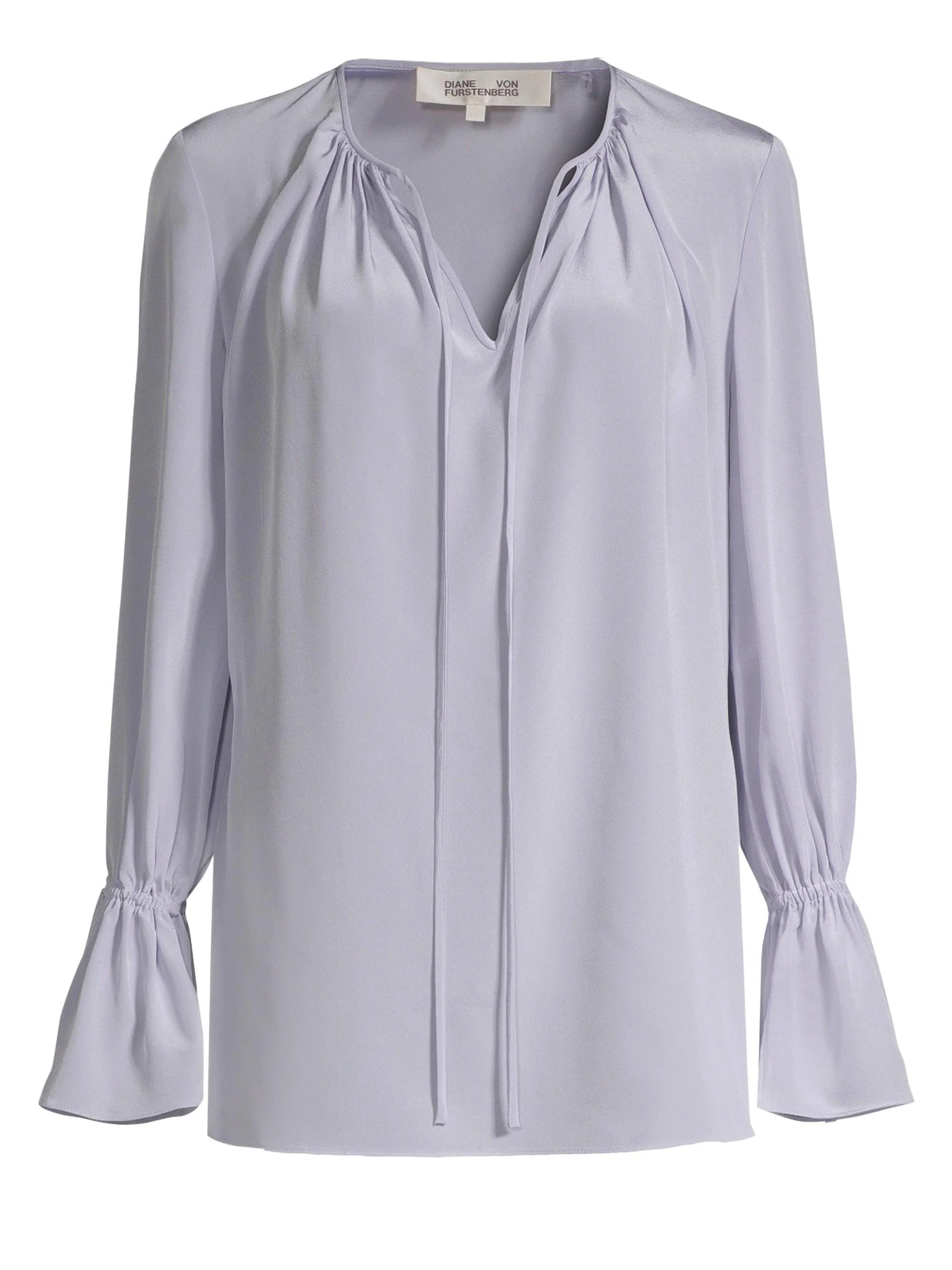 Diane von Furstenberg Long Sleeve Keyhole Blouse