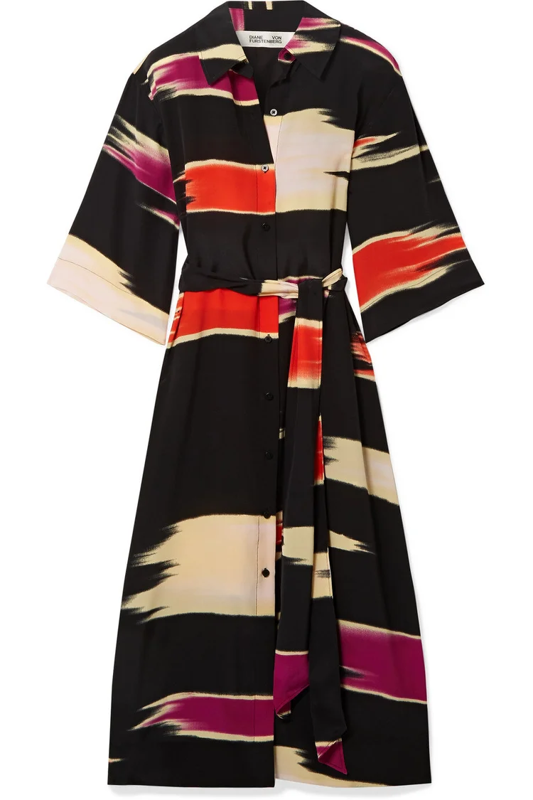 Miu Miu Long Printed Crepe de Chine Dress — UFO No More Miu Miu Long Printed Crepe de Chine Dress — UFO No More