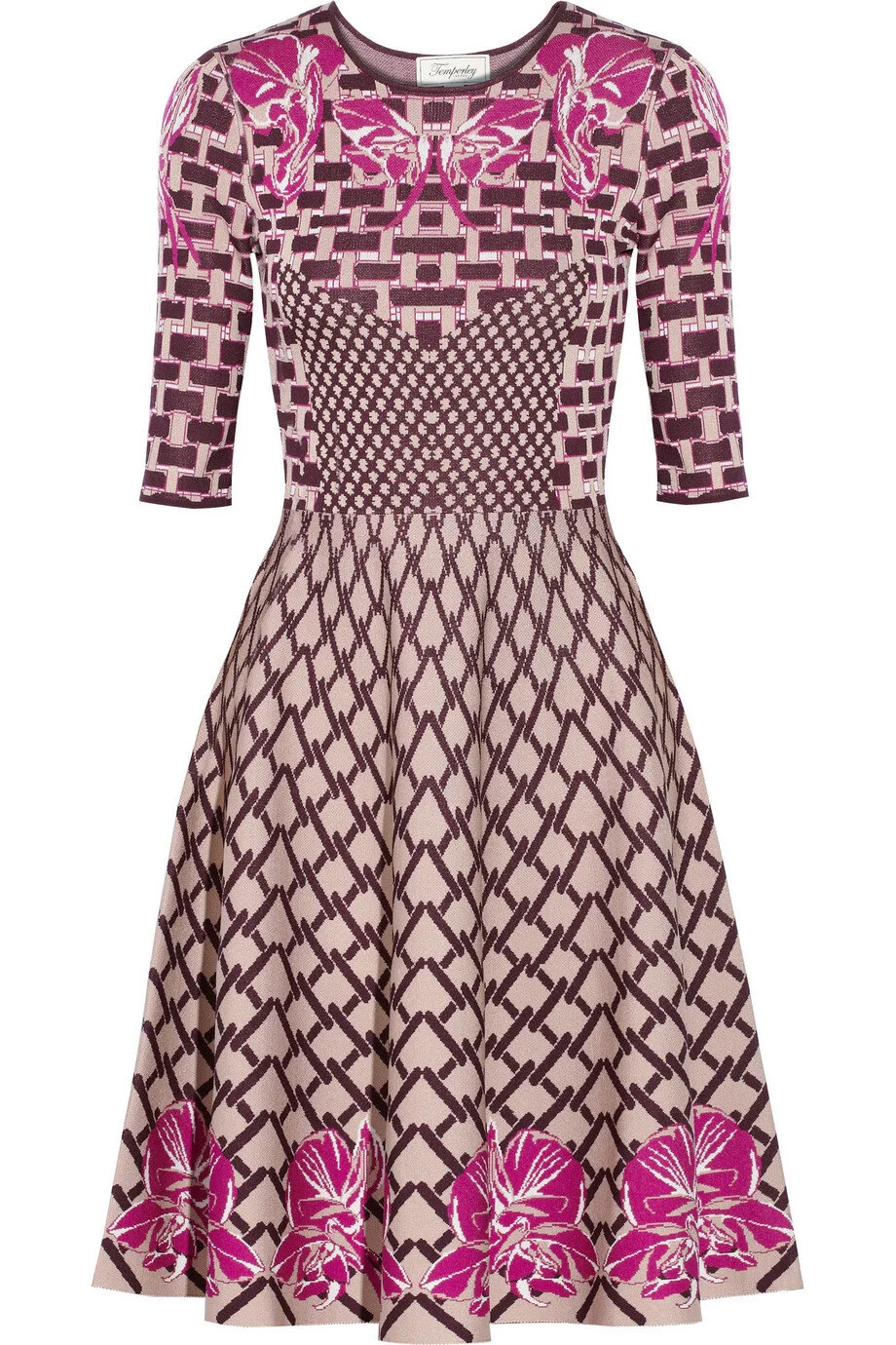 Temperley London Carissa Jacquard-knit Dress in Magenta