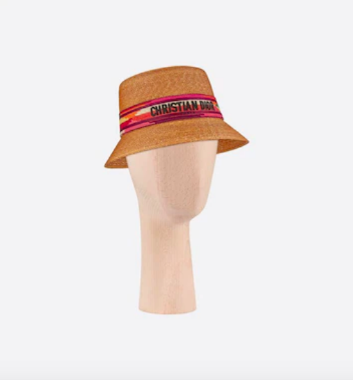 Christian Dior Dioresort Patchwork Small Brim Hat in Multi.png