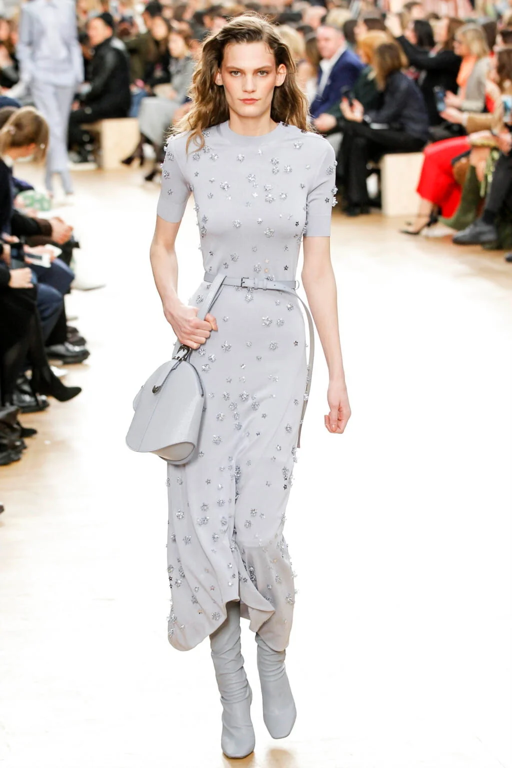 Nina Ricci Stars Appliqué Dress in Grey