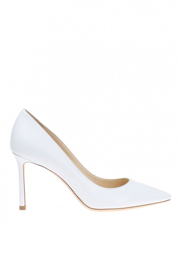 Jimmy Choo Romy 85 Pumps in White Leather — UFO No More