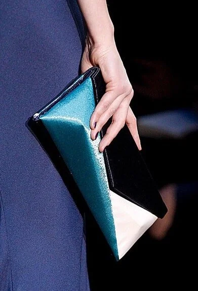 Armani Privé Spring 2011 Contrast Clutch in Blue/Teal/Black