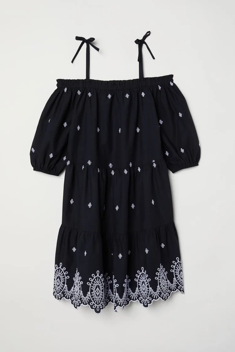 H&M Pleated Mini Dress in Black  UFO No More