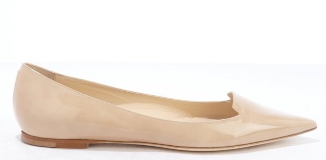 Jimmy Choo Attila Ballet Flats in Nude Patent Leather — UFO No More