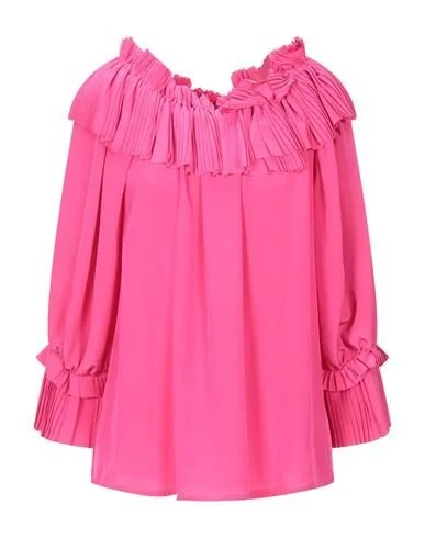 P.A.R.O.S.H. Pleated-edge Off-the-shoulder Blouse in Pink