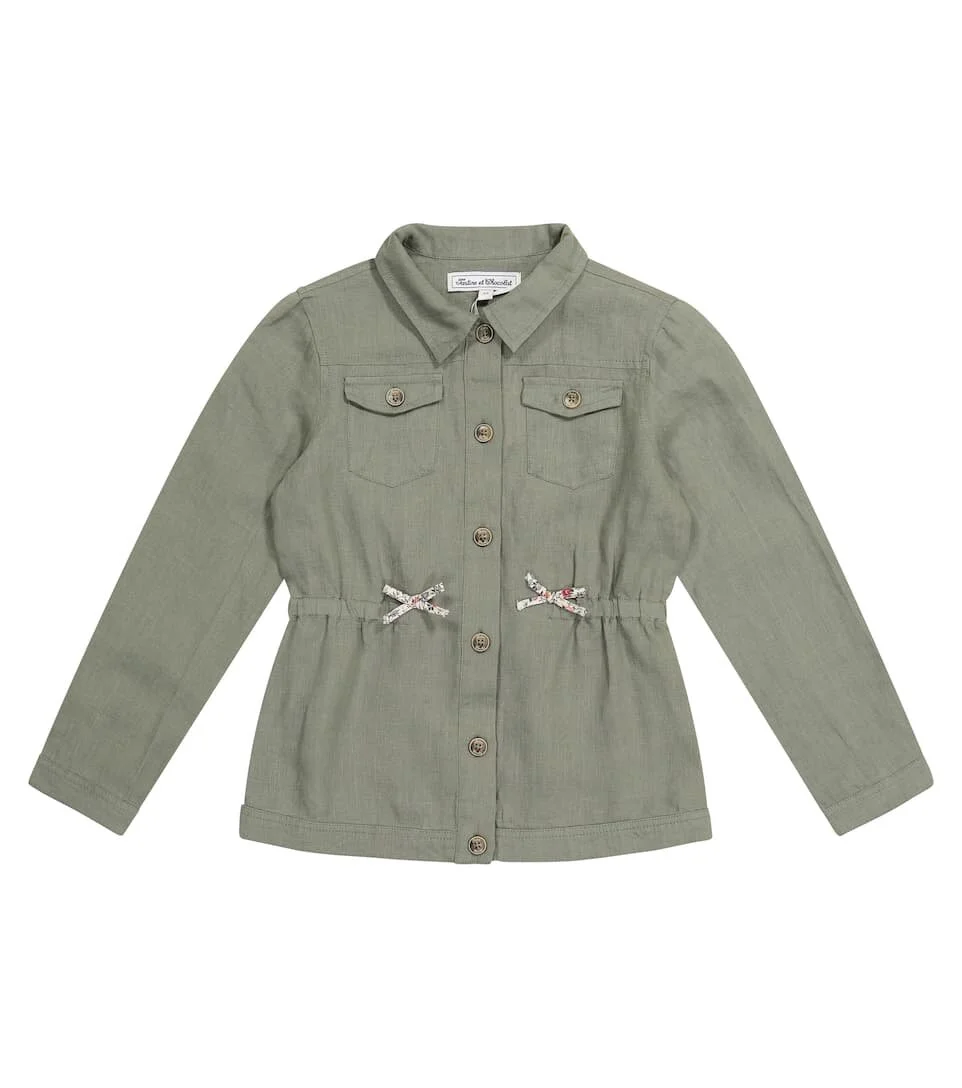 Tartine et Chocolat Linen Jacket in Khaki
