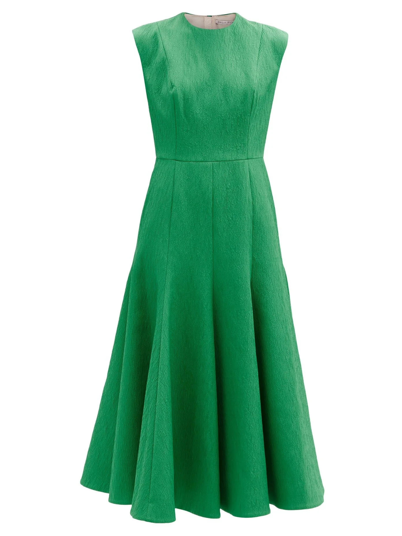 Emilia Wickstead Denver Midi Dress in Emerald Green
