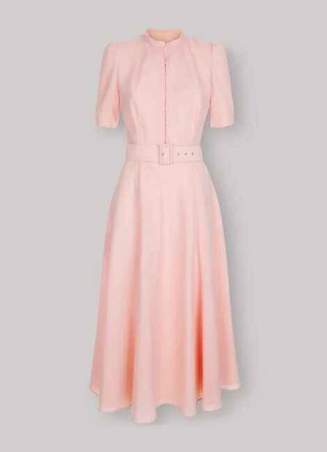 Beulah London Ahana Crepe Midi Dress in Blush