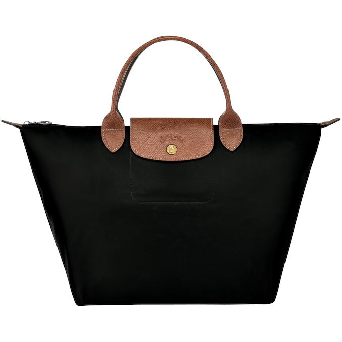 Longchamp Le Pliage Medium Top Handle Bag in Black — UFO No More
