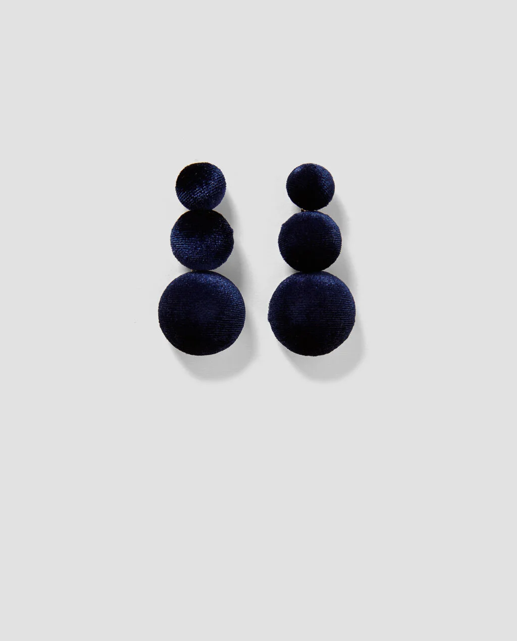 Zara Velvet Earrings in Navy