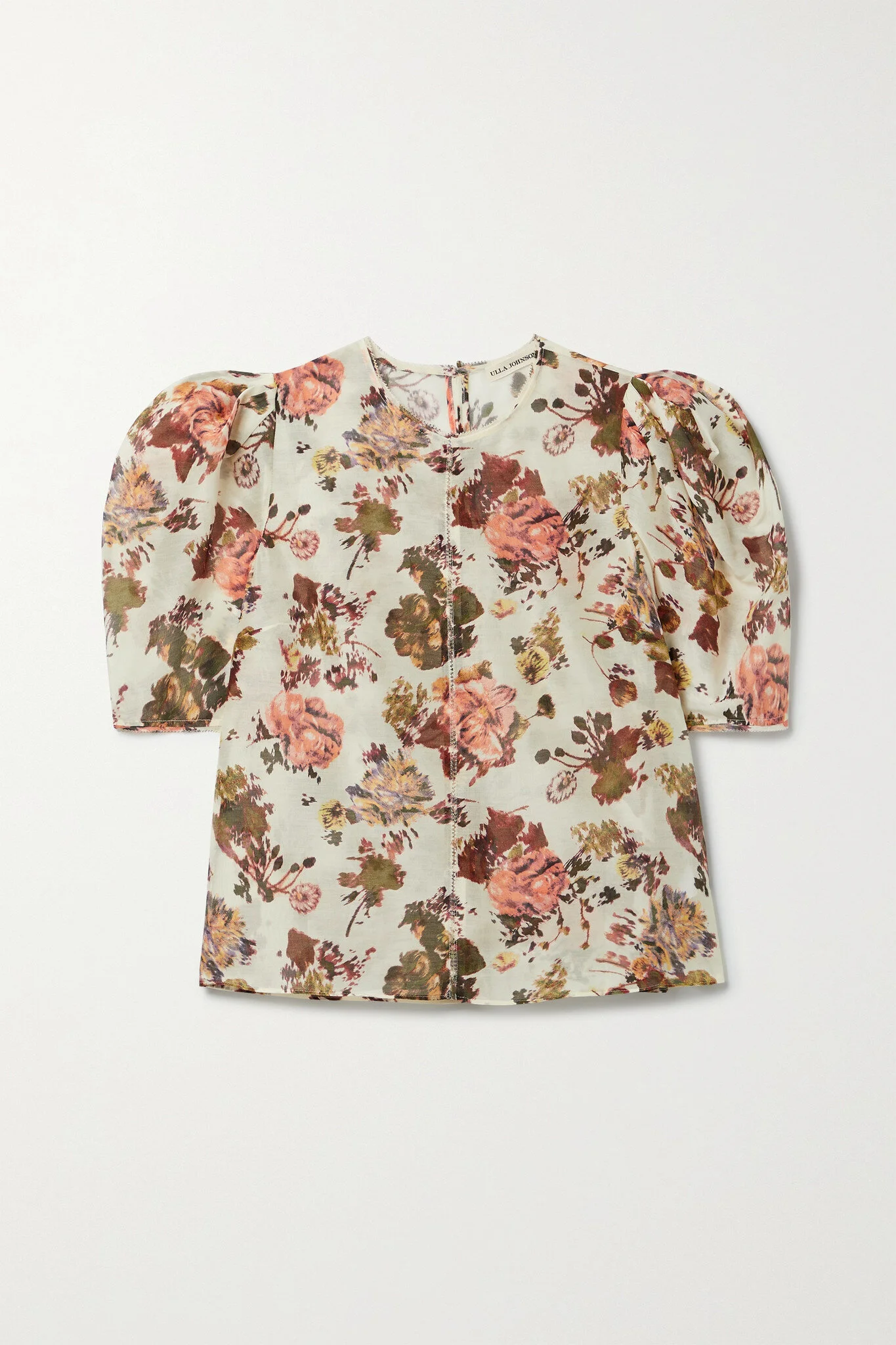 Ulla Johnson Lise Floral-print Cotton and Silk-blend Top