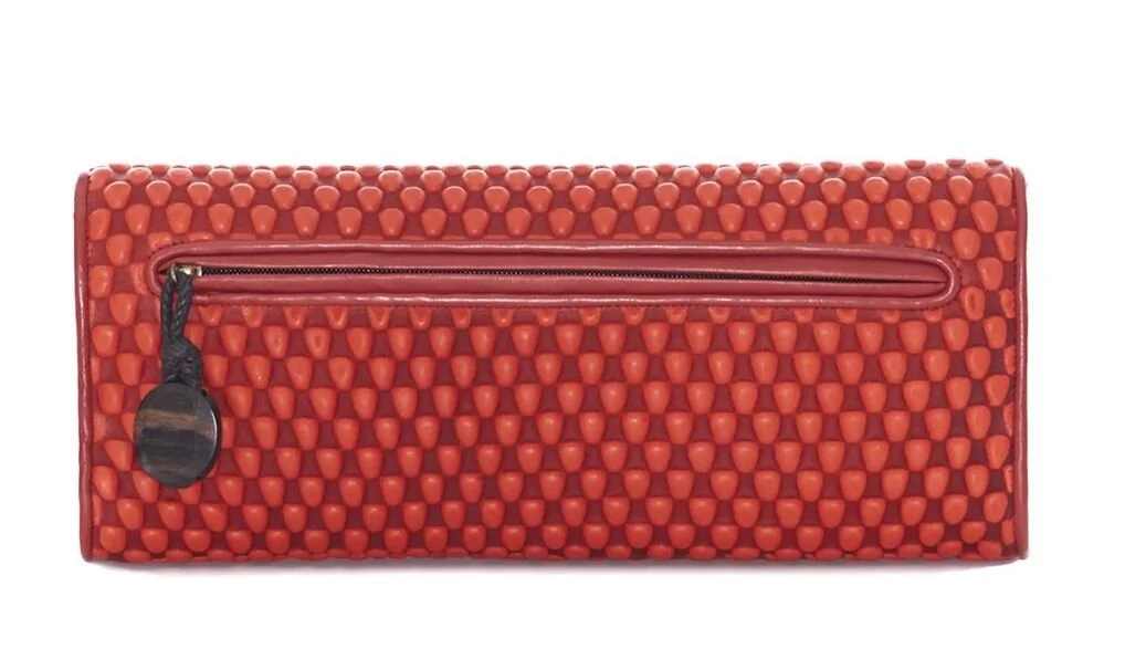 Tissa Fontaneda Flavia Clutch in Red Nappa Bubbles
