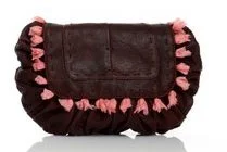 Malababa Trim Details Leather Clutch in Brown