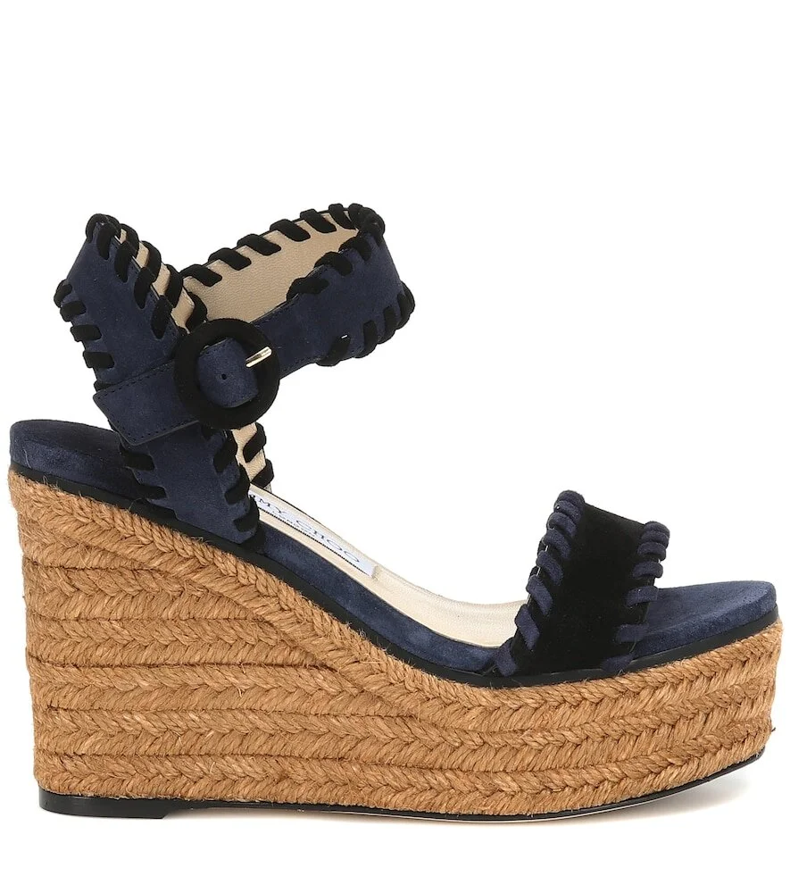 Jimmy Choo Abigail 100 Espadrille Wedges in Navy