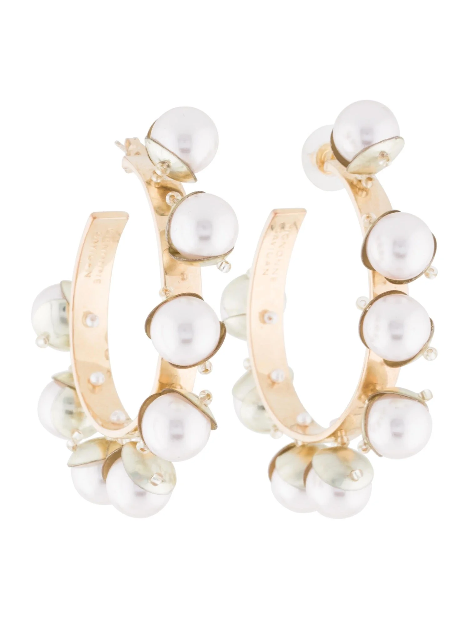 Mignonne Gavigan Faux Pearl Delfina Hoop Earrings