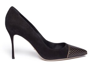 Sergio Rossi Siren Perforated Toe Cap Pumps in Nude Leather — UFO No More