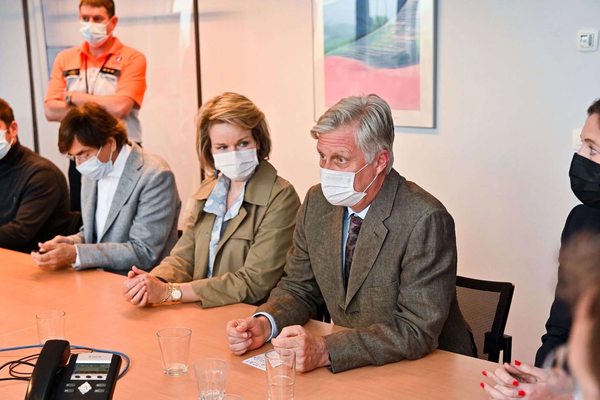 Belgian and Dutch Royal Couples visit flooded areas