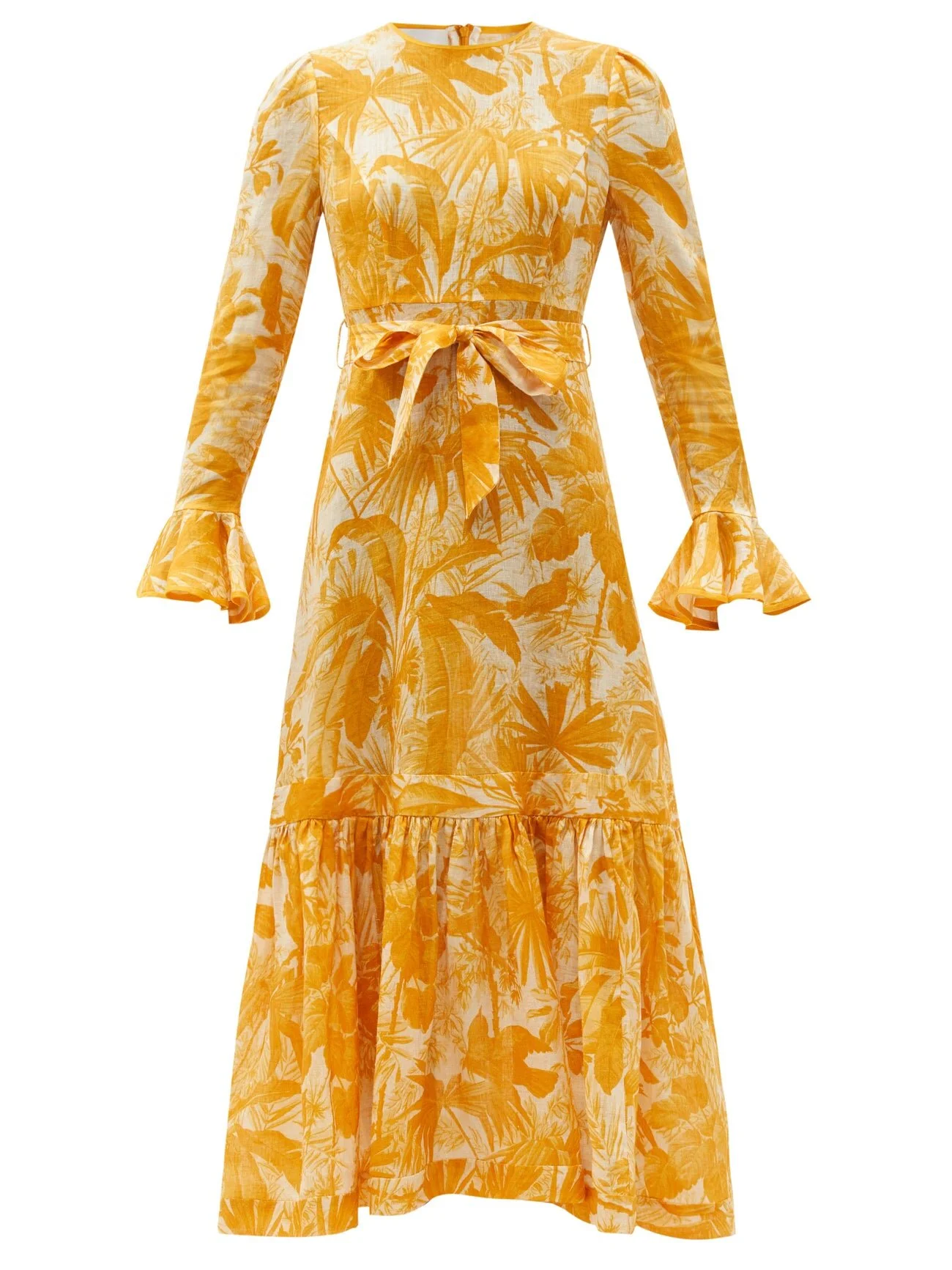 Zimmermann Mae Printed Linen Midi Dress
