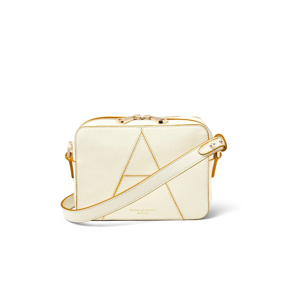 Aspinal of London Camera 'A' Bag in Ivory Pebble
