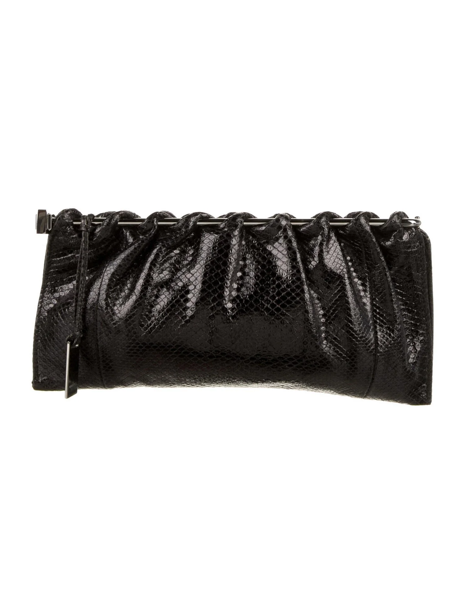 Gucci Karung Frame Clutch in Black Calfskin