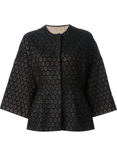 Giambattista Valli Tonal Patterned Cape in Black