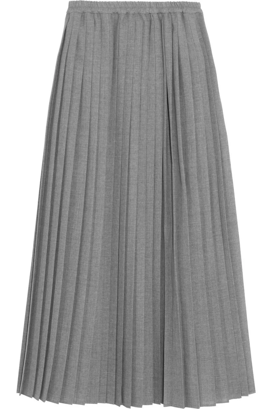 Michael Kors Pleated Wool-crepe Midi Skirt in Grey