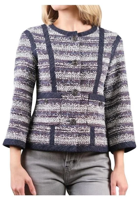 Chanel Tweed Jacket with Denim Trim
