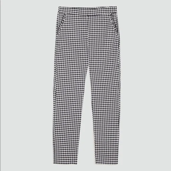 Zara Gingham Trousers with Ruffle in Black/White â UFO No More