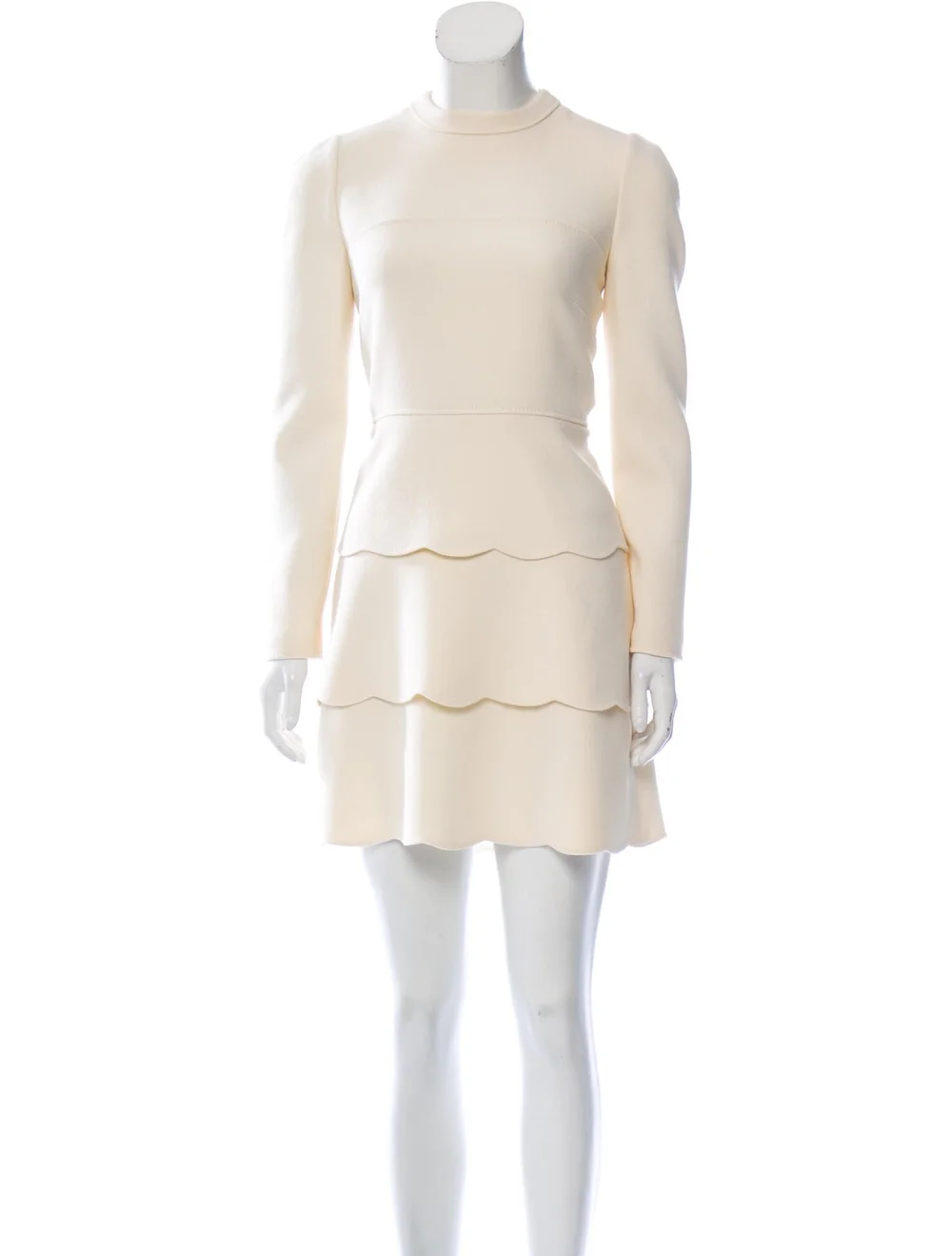valentino white dress long sleeve VALENTINO RUNWAY WHITE COTTON POPLIN FLORAL APPLIQU SHIRT WEDDING GOWN IT  38