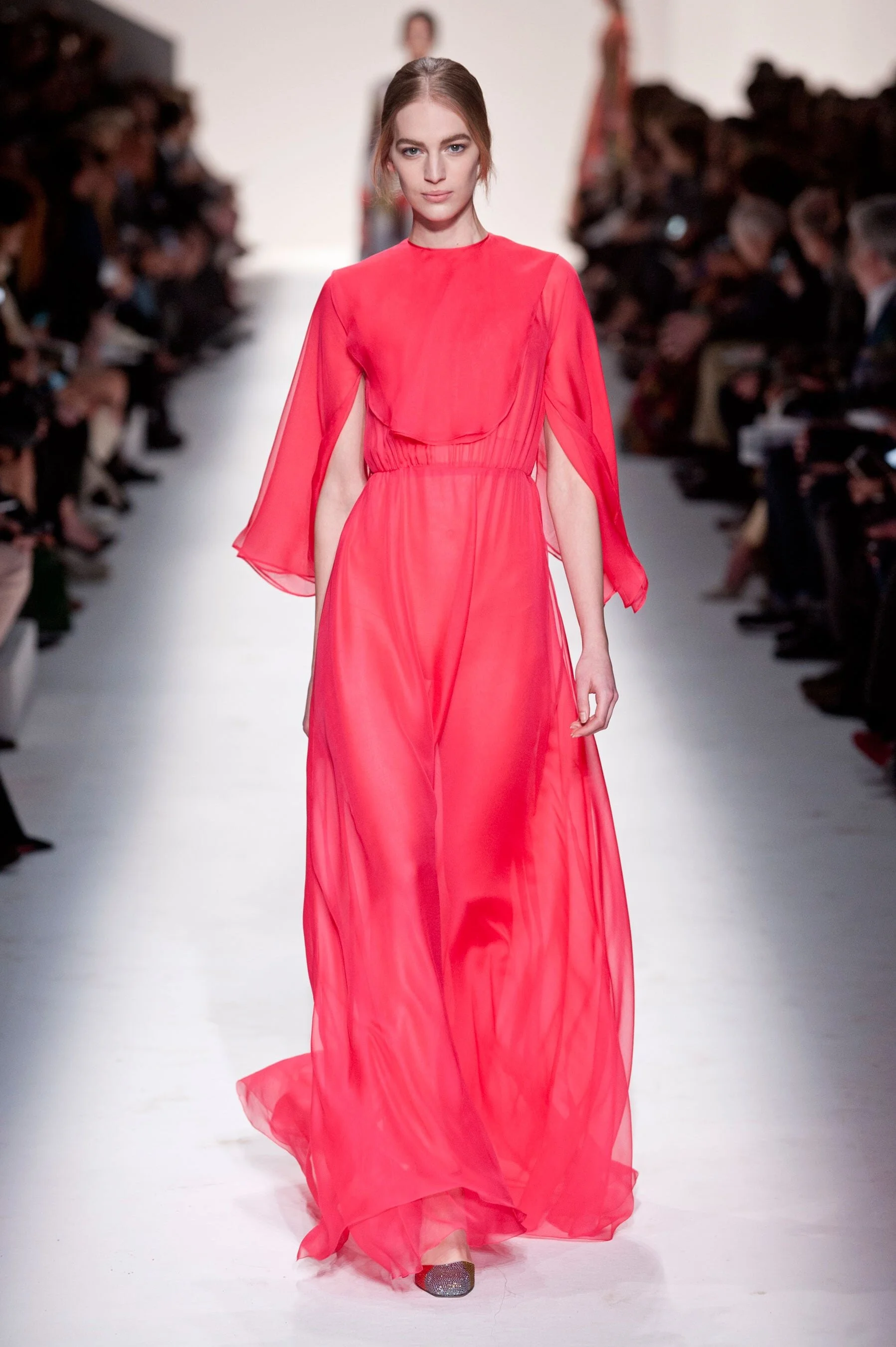 Valentino Fall 2014 Silk Gown in Fuchsia