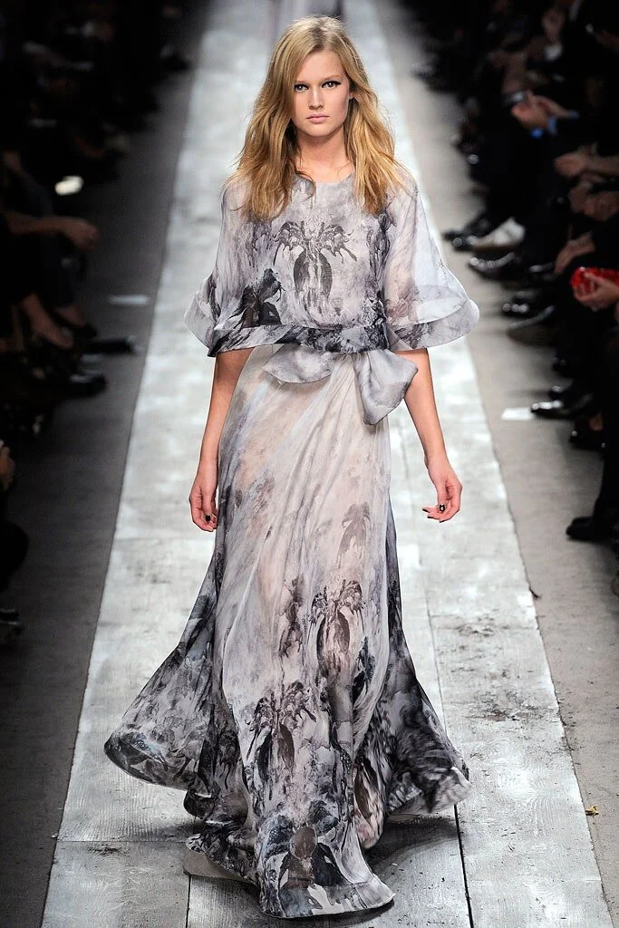 Valentino Spring 2010 Printed Capelet Gown