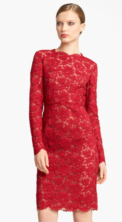 Valentino Bow Detail Sheath Dress in Red — UFO No More