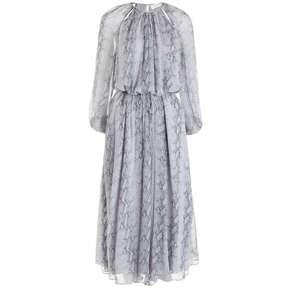 Zimmermann Seer Snake Print Midi Dress