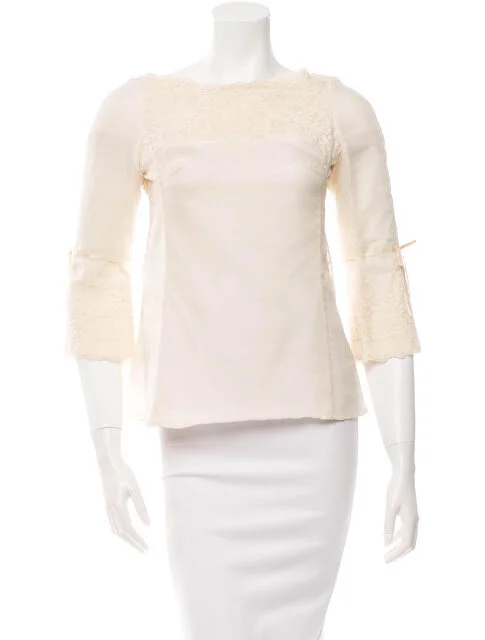 Derek Lam Lace Embroidered Top in White