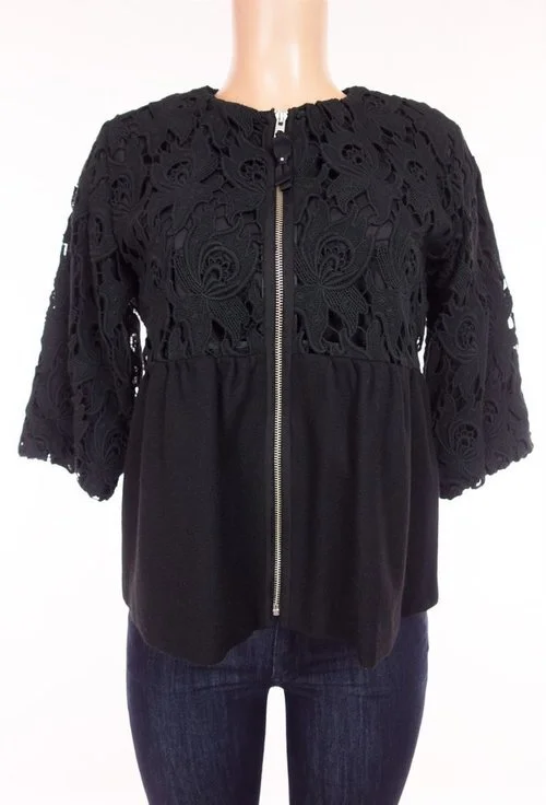 By Malene Birger Guipure Lace Jacket in Black