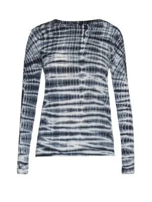 Proenza Schouler Tie-Dyed Cotton-Jersey Top in Indigo