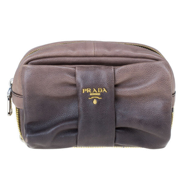 Prada Degrade Glace Leather Bow Clutch Bag