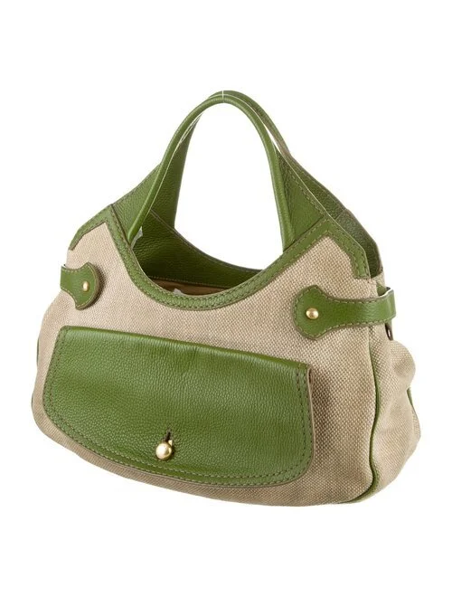 Tod's Canvas and Leather Shoulder Bag in Yellow