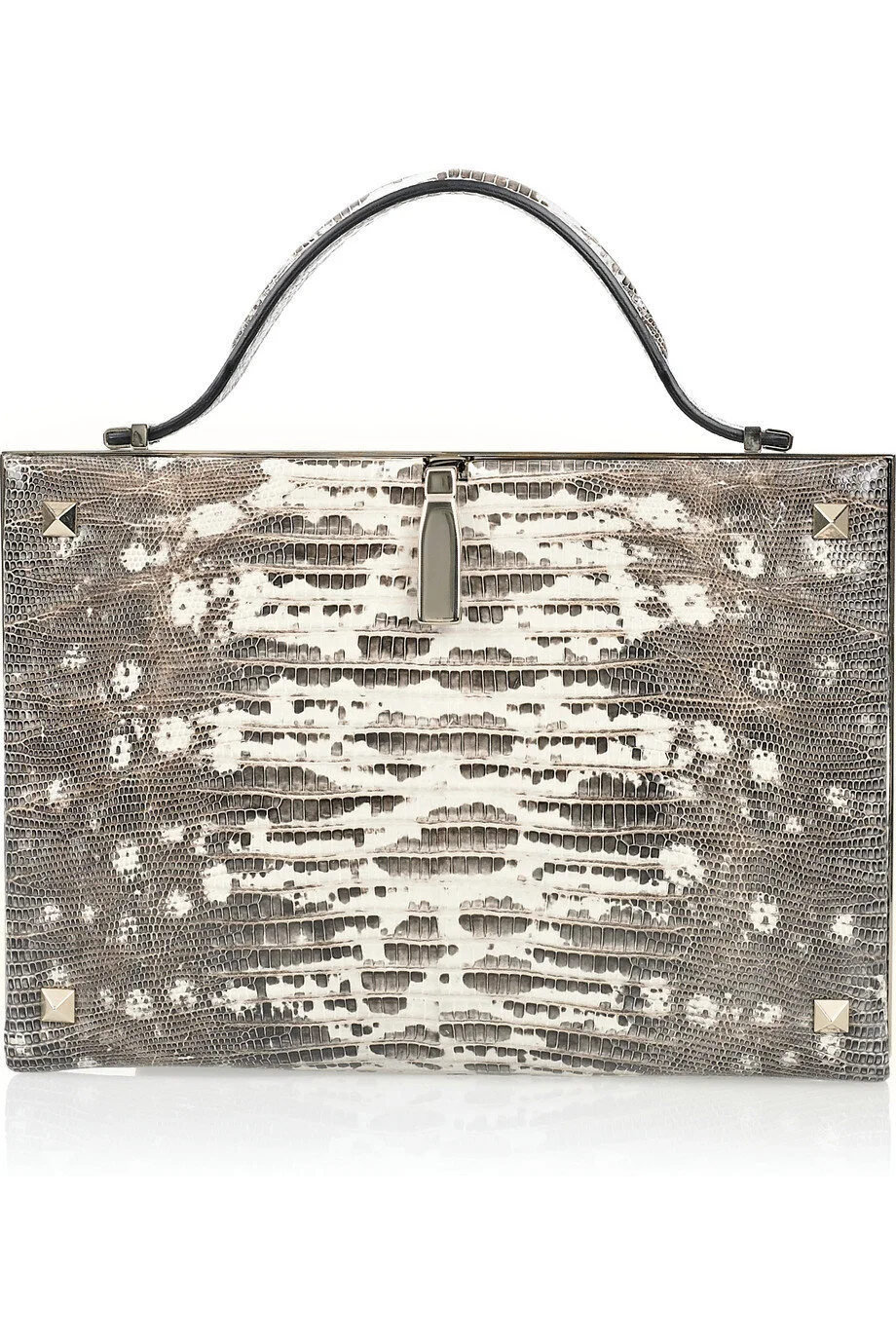 Valentino Studded Lizard Box Clutch